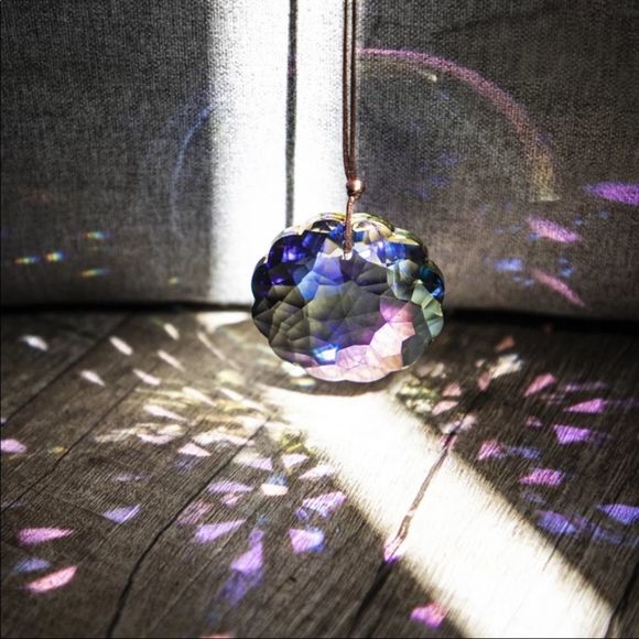 Gorgeous Sun Catcher Purple Mix Smoky Window 45mm Crystal Prisms - Picture 2 of 4